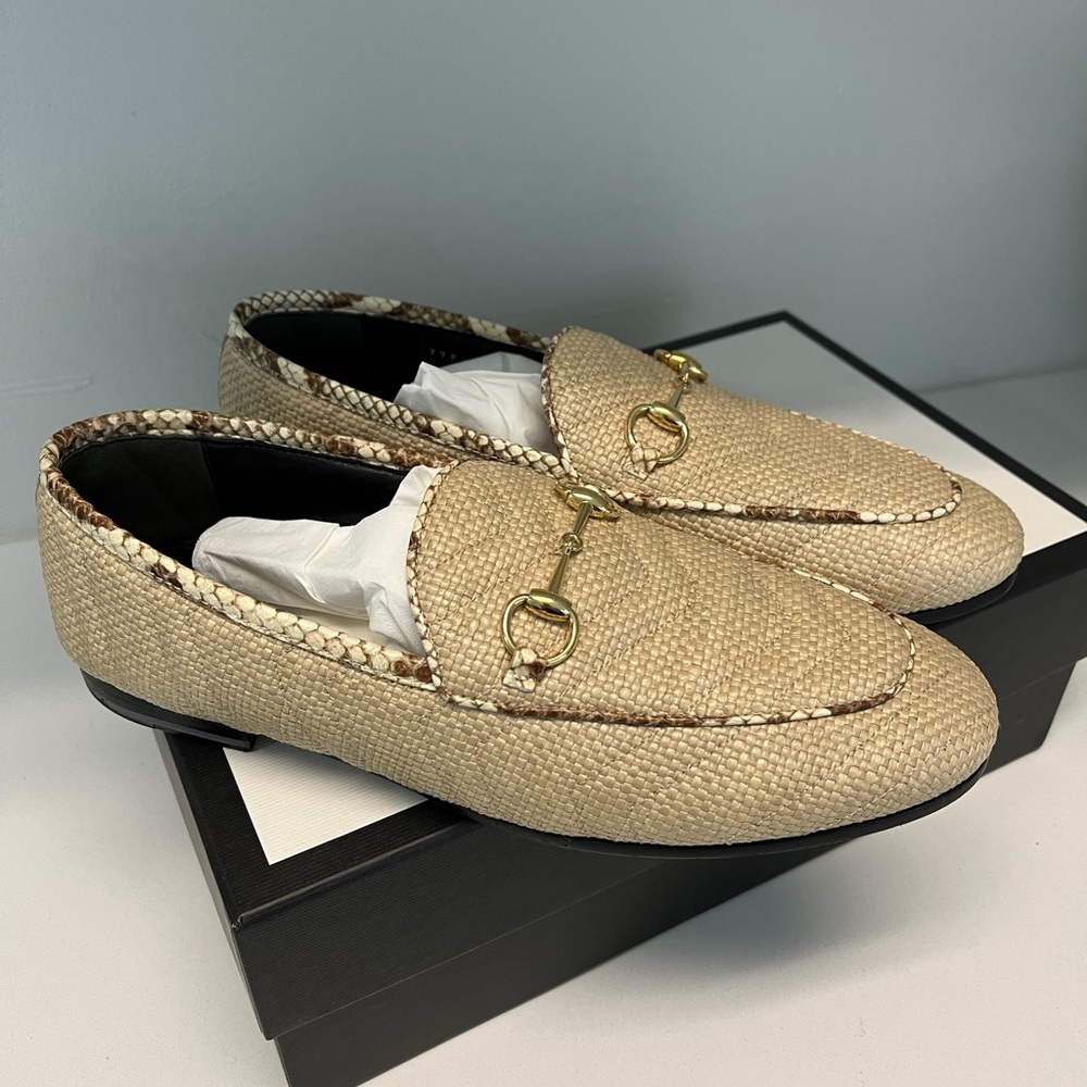 Gucci Straw Matt Elaphe loafers